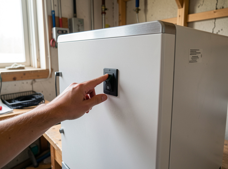 A home freeze dryer powered off during a clean reset to clear a transient error code
