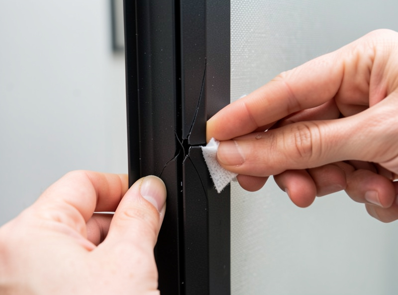 Hands cleaning and inspecting the door gasket of a home freeze dryer for cracks