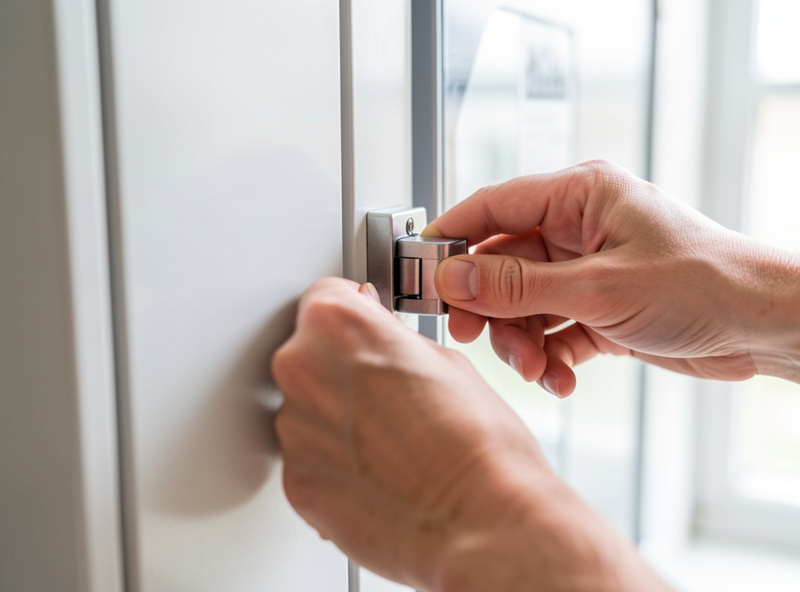 Hand firmly latching the door of a home freeze dryer before starting a cycle