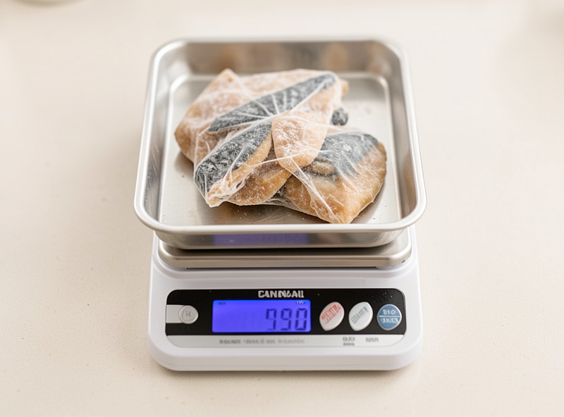 Freeze-dried food being weighed to confirm it has stopped losing moisture before sealing